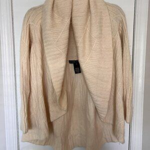 Ralph Lauren Cashmere Shawl in Cream, Very Soft, Size M